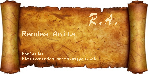 Rendes Anita névjegykártya