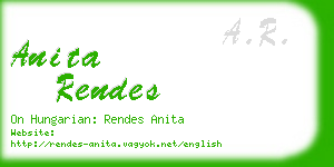 anita rendes business card